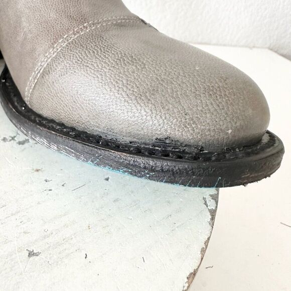 Lane Boots Women’s Gray Leather Canvas Mid-Calf Western Moto Style Zip Size 7.5 - Picture 10 of 12